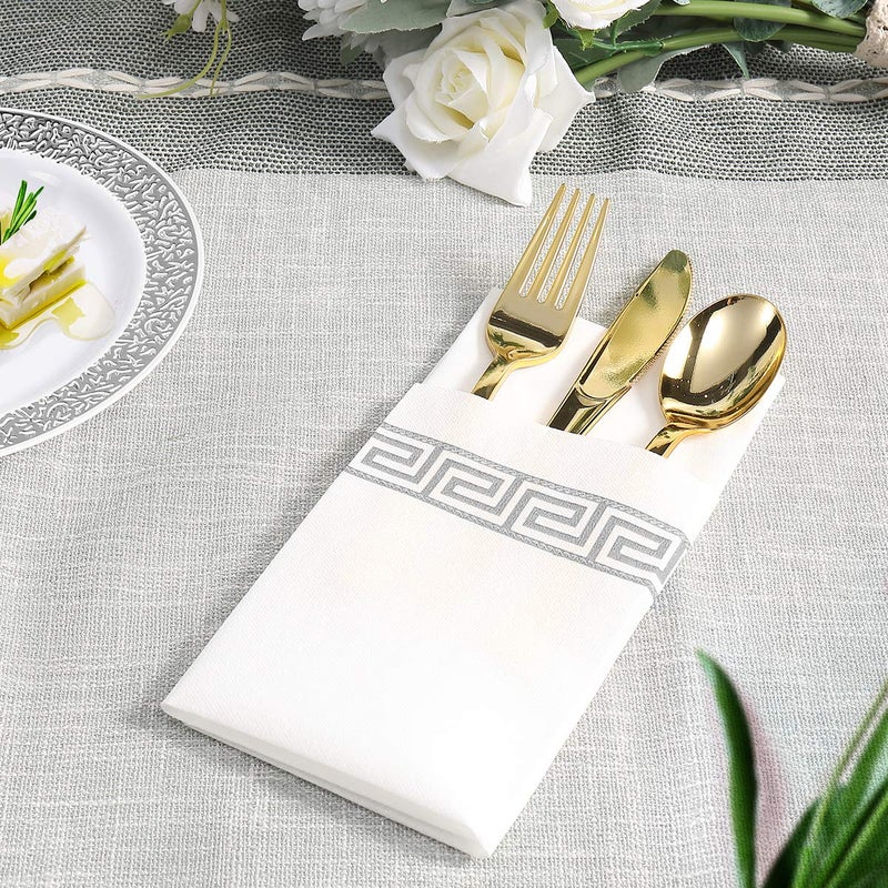Vplus 200 PACK Guest Towels Disposable Bathroom, Decorative Bathroom Napkins, Soft and Absorbent Disposable Dinner Napkin Cloth Like for Kitchen, Weddings, Thanksgiving, Christmas Party - Image 2
